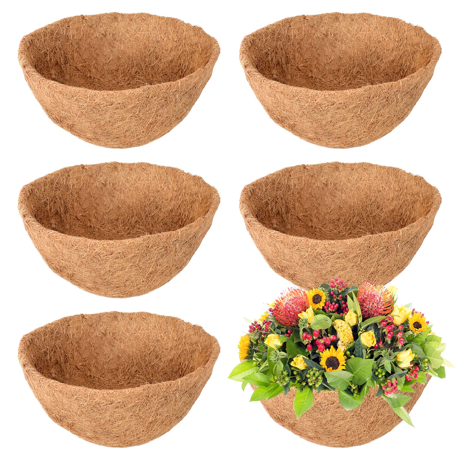 Legigo 6-pack round coco liner for hanging baskets enhances airflow