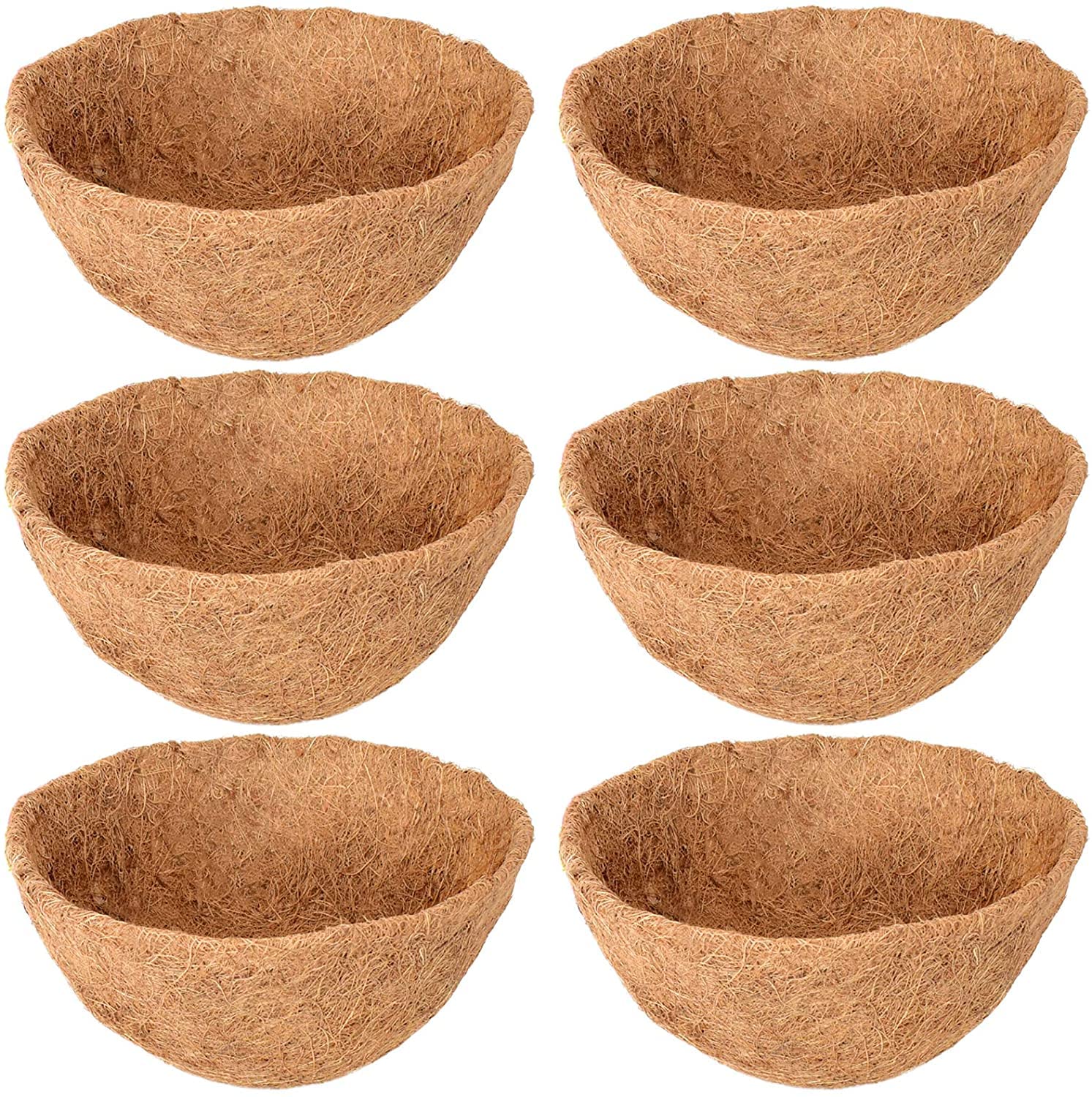 Legigo 6-pack 12inch coco liners, durable moisture-retaining for hanging baskets