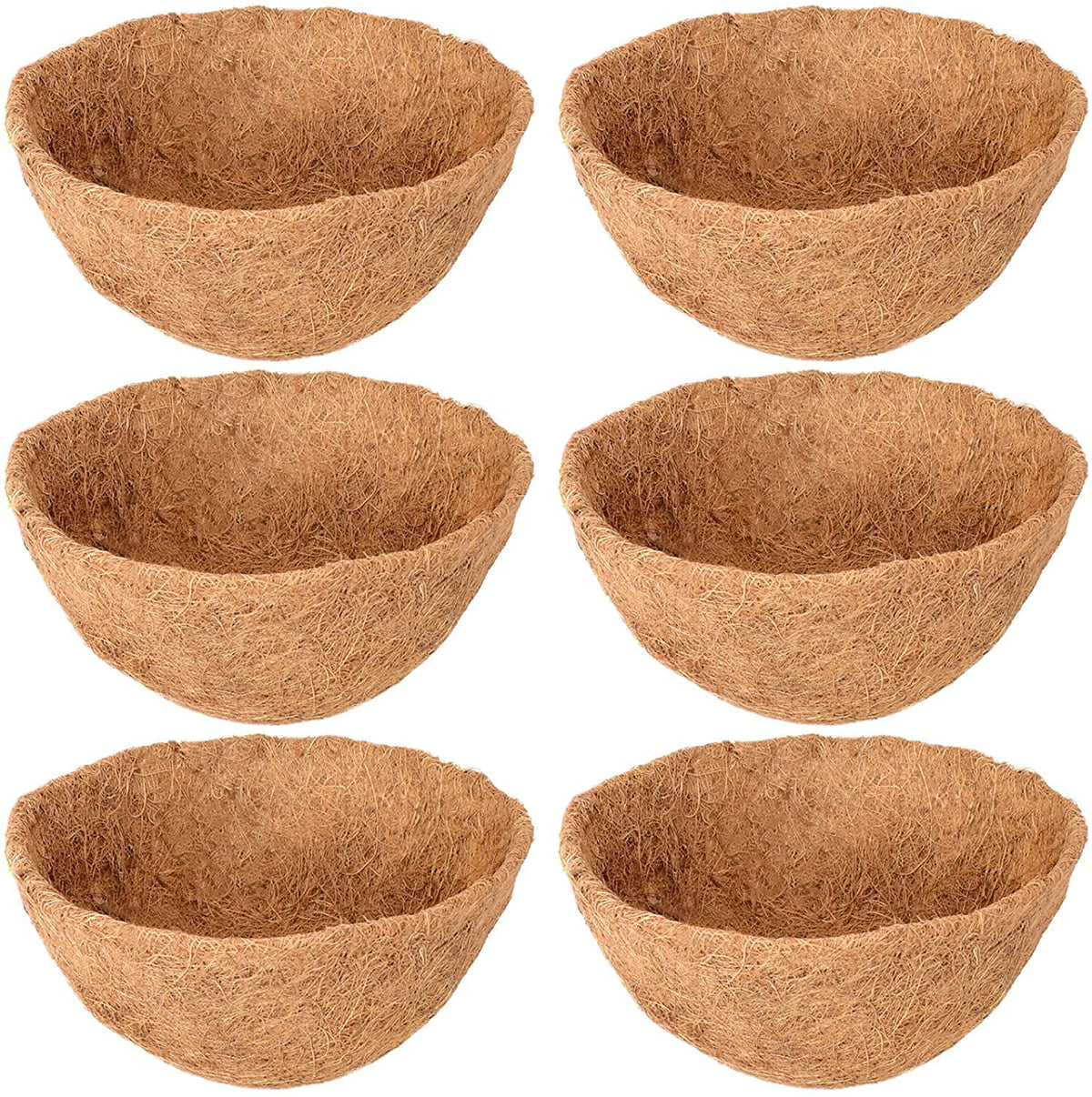 Legigo 6-pack 12inch coco liners, durable moisture-retaining for hanging baskets