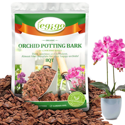 Legigo 8-quart orchid bark bag ready for potting and orchid root aeration.