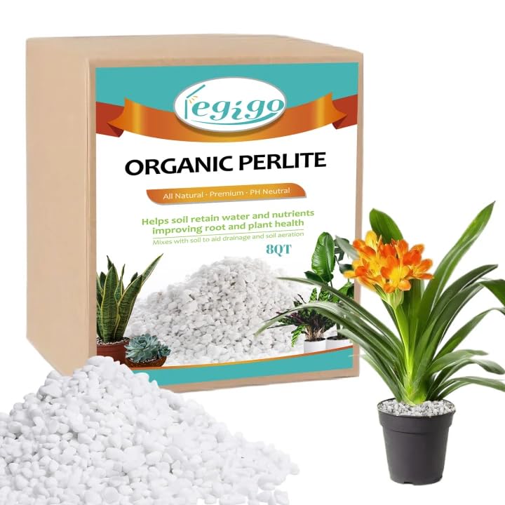 Legigo 8 Quarts Perlite package with coarse granules for soil aeration and drainage.