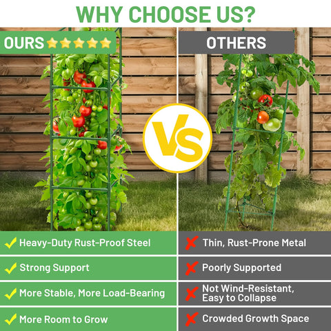 Legigo adjustable height and shape support adapts to growing tomato plants.