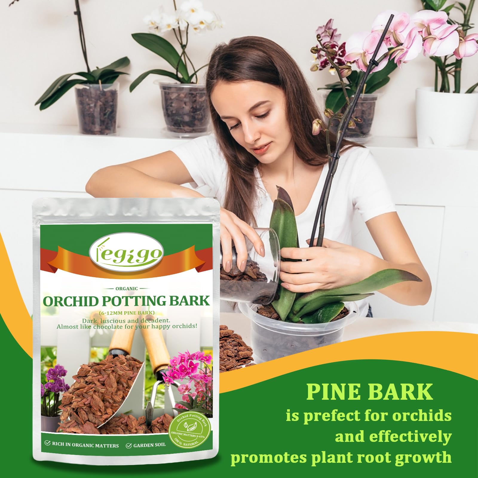 Legigo bark mulch keeps soil light and reduces compaction for healthy roots.