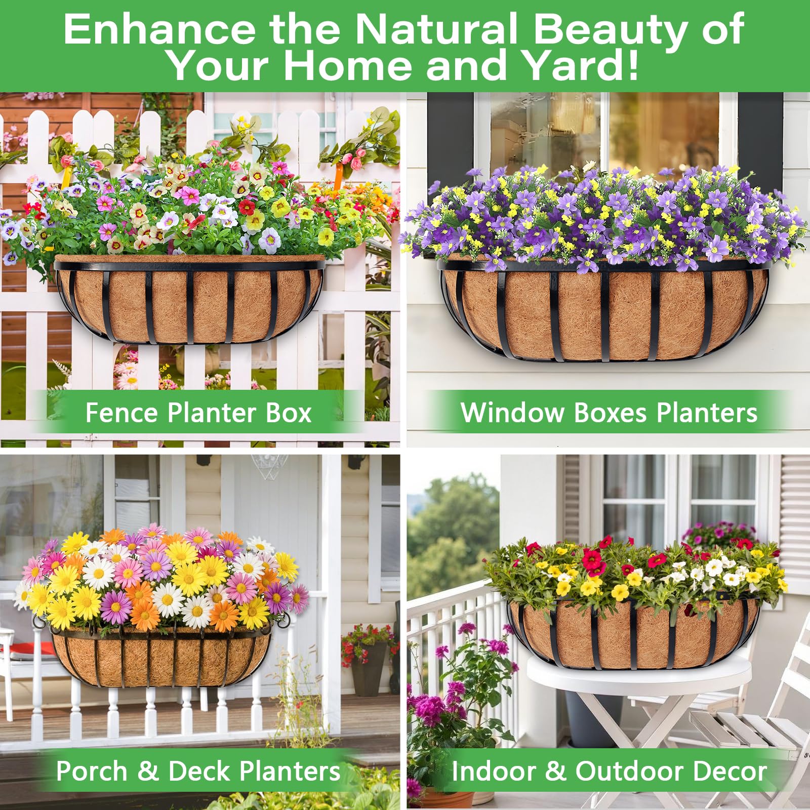 Legigo balcony liner with natural coconut texture elevates window box decor