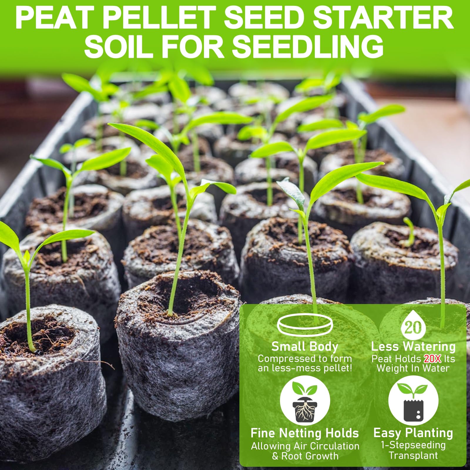 Legigo biodegradable mesh net keeps peat intact while roots grow.