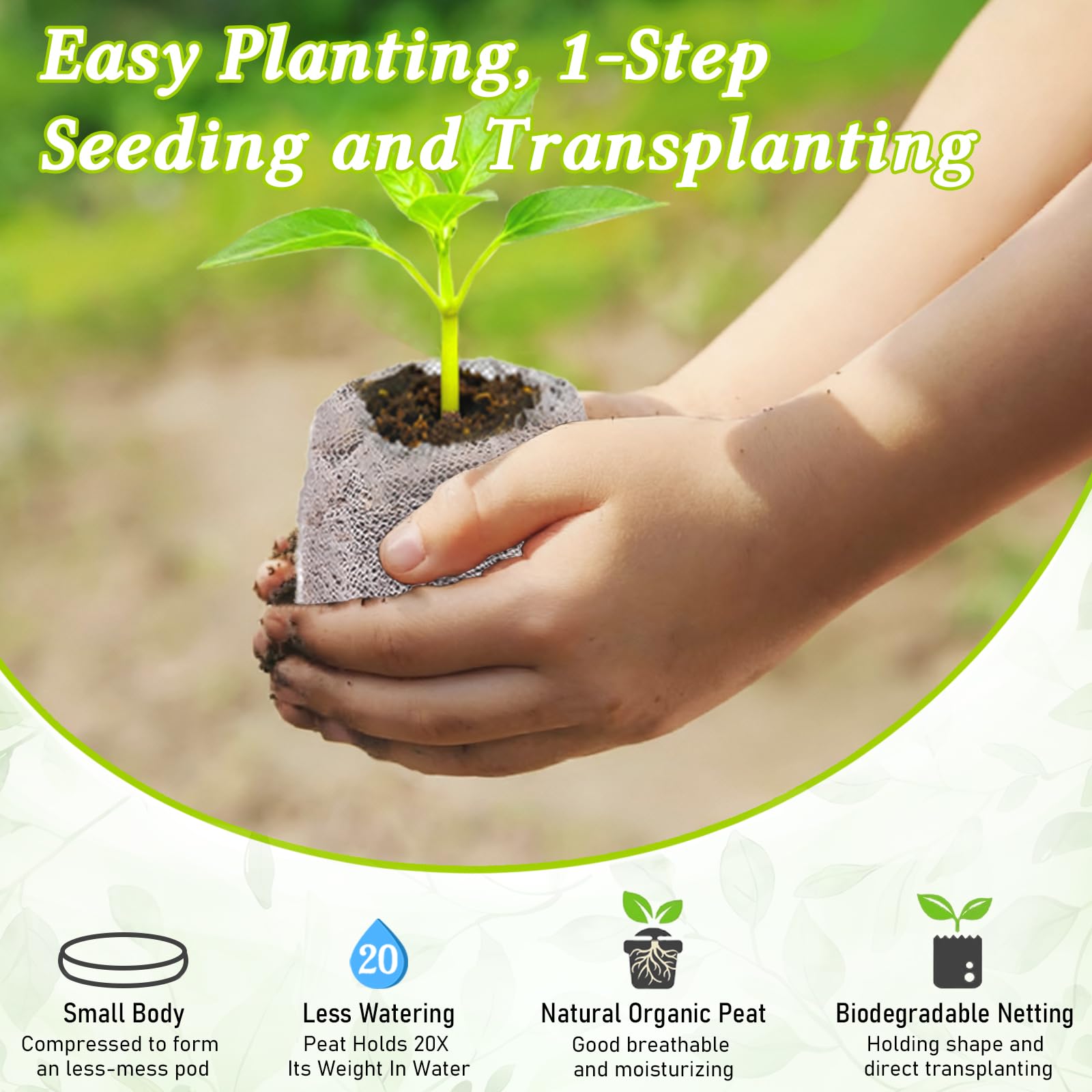 Legigo biodegradable mesh seed pods enabling root growth and clean handling.