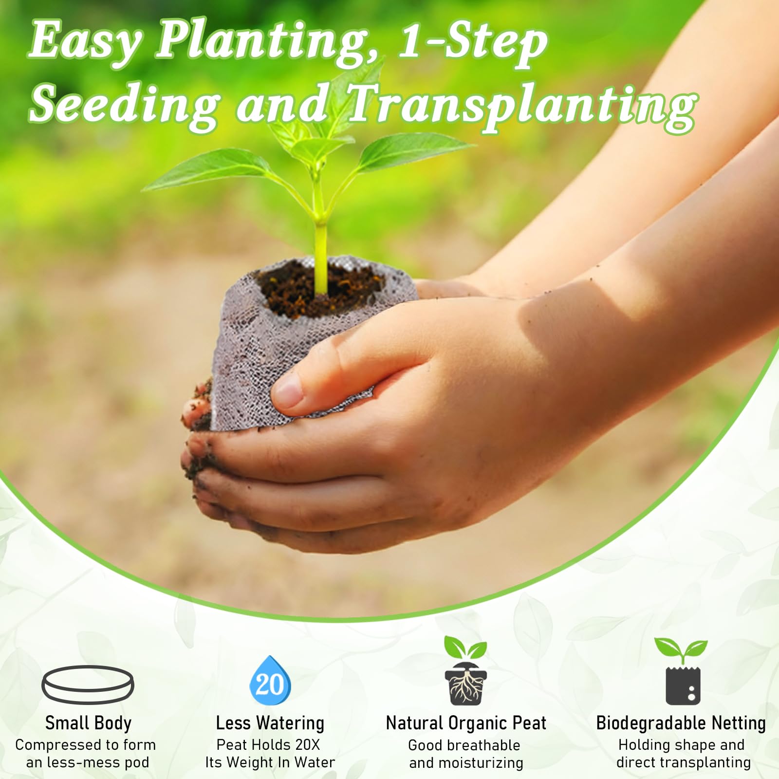 Legigo biodegradable mesh wrap around pellets supports root growth.