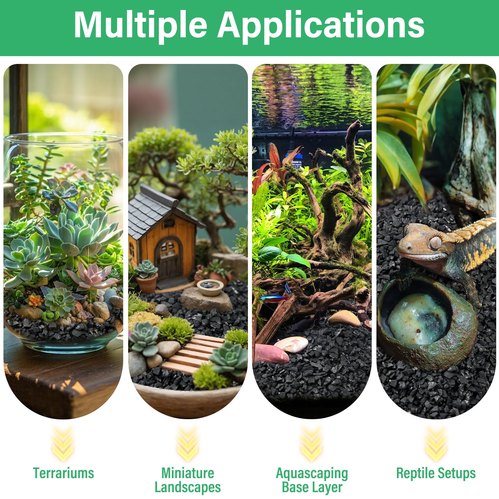 Legigo bonsai and succulent soil uses charcoal layer for drainage.