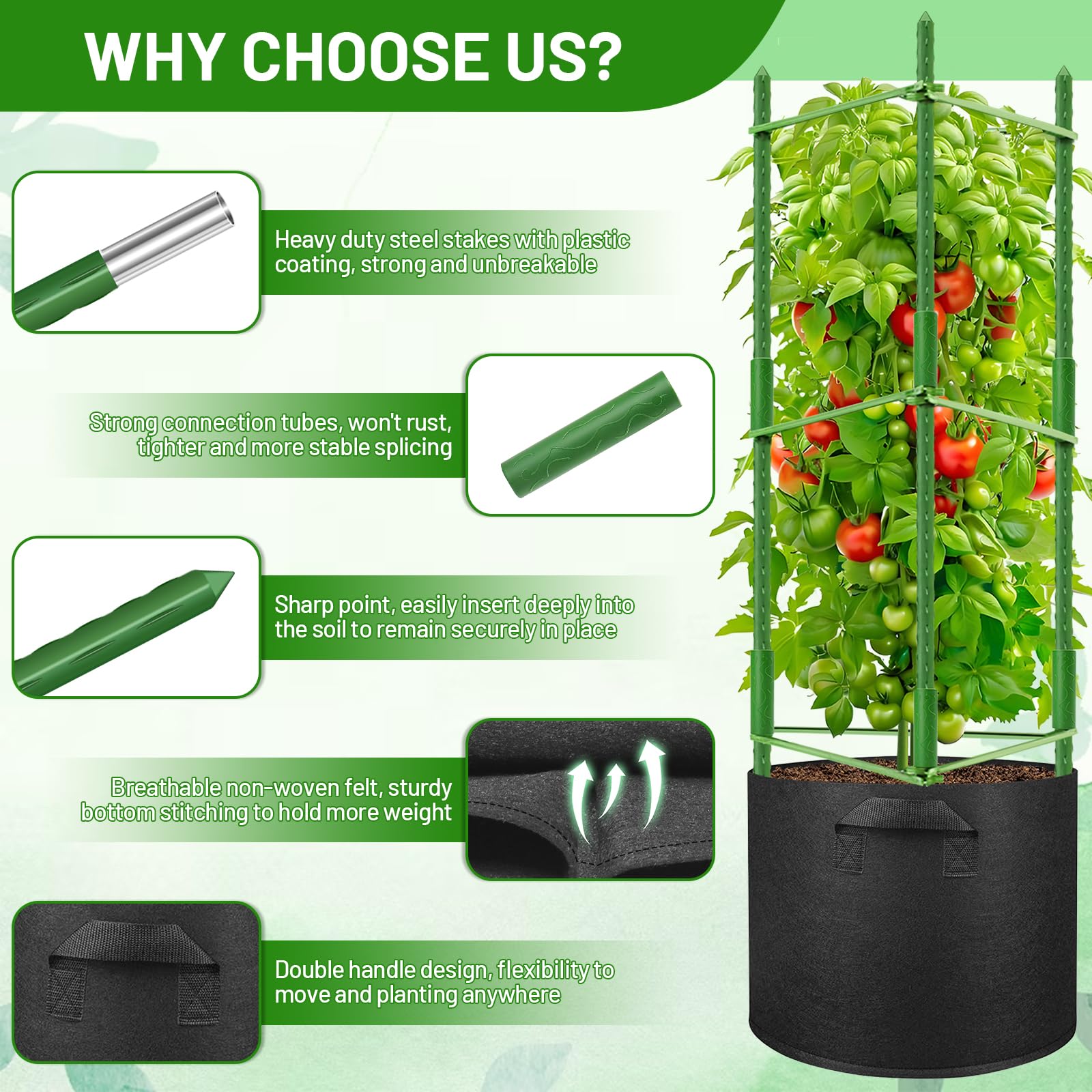 Legigo breathable felt grow bags promote healthy root development and airflow.