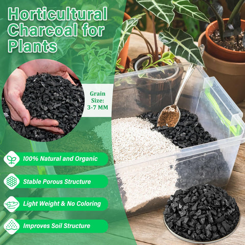 Legigo charcoal particle size 3-7mm ideal for lightweight soil amendment.