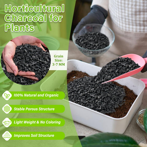 Legigo activated charcoal particles 3-7mm improve soil aeration and prevent compaction