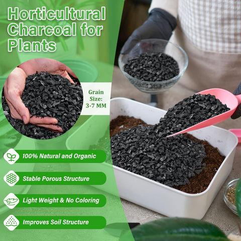 Legigo charcoal soil amendment 3-7mm promotes better soil aeration.