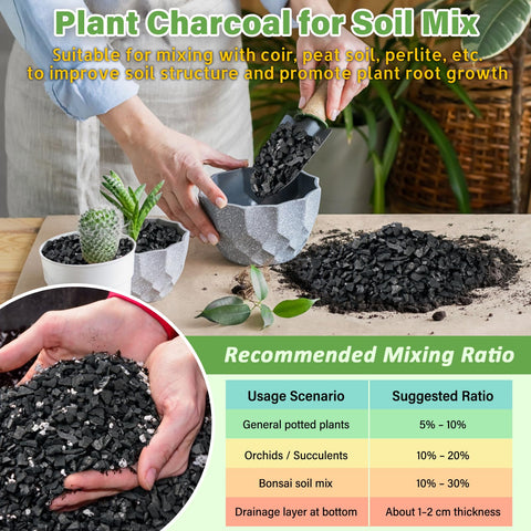 Legigo charcoal absorbs heat, aiding warmer conditions for seedling germination.