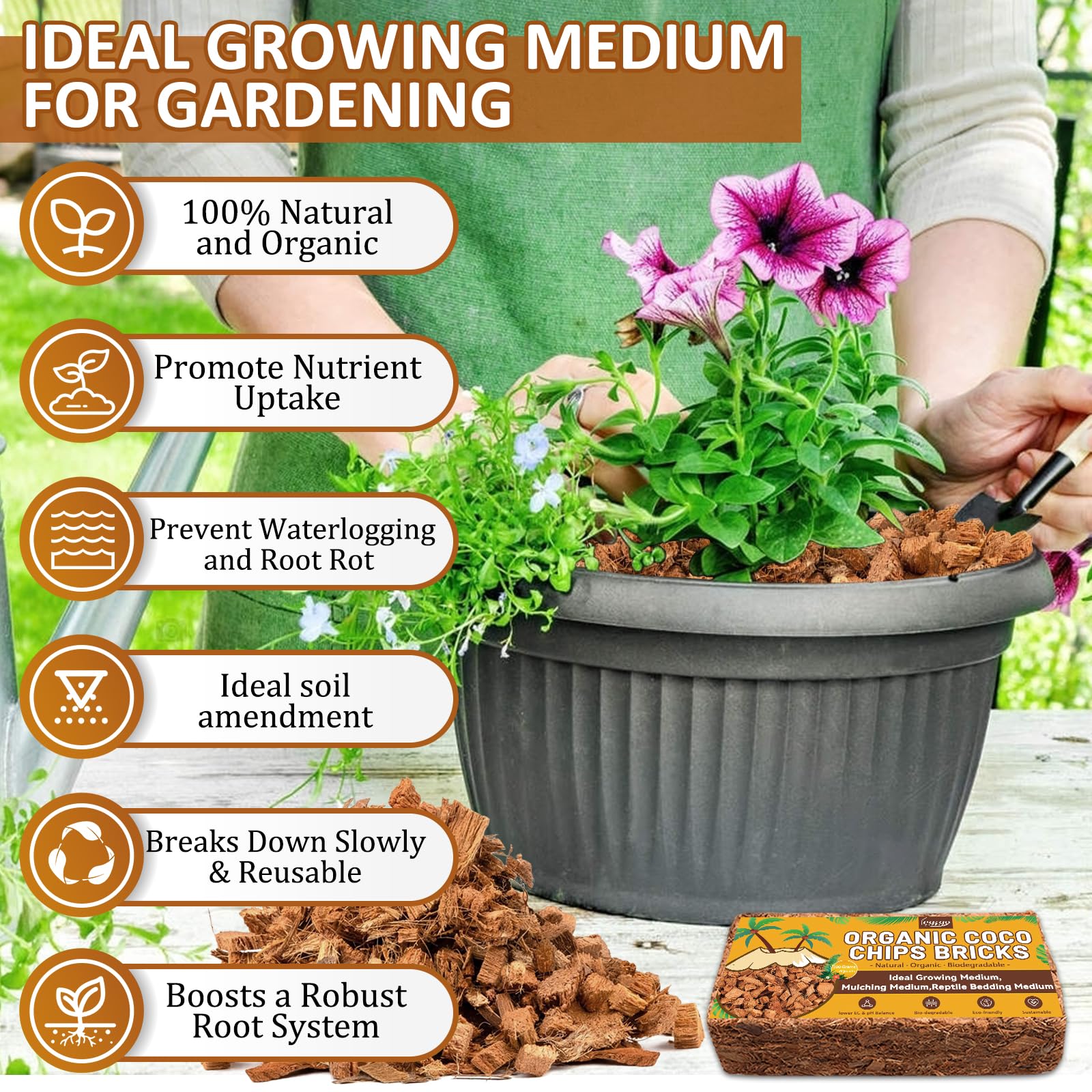 Legigo Coco Chips aerated structure supports healthy root airflow in containers.