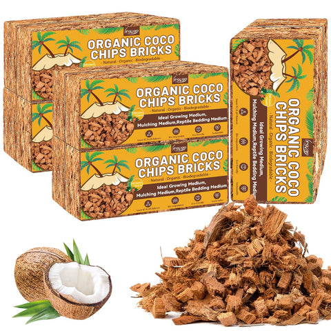 Legigo Coco Chips brick before soak, compact fibers ready to expand for potting media.