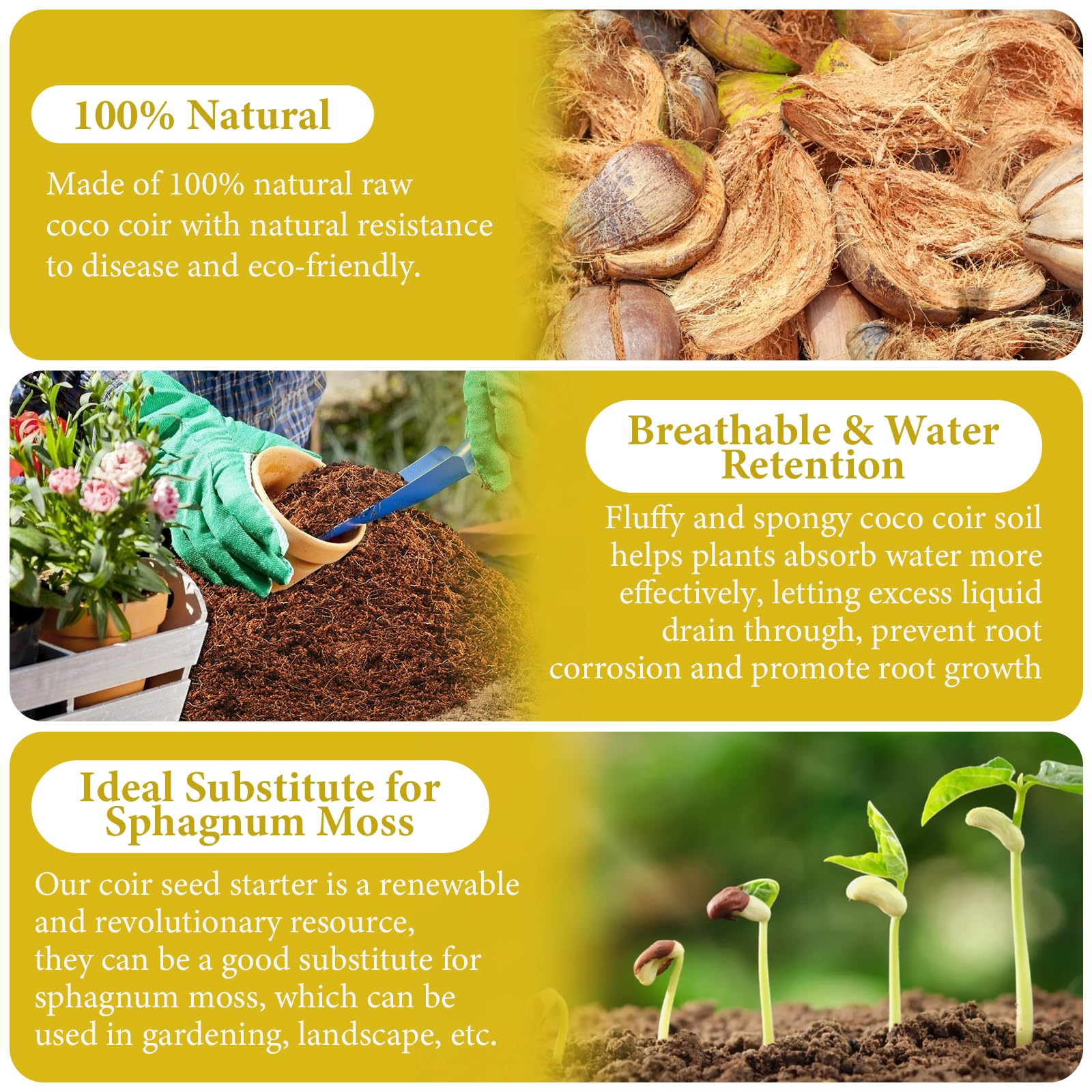 Legigo coco coir brick 3-pack offers versatile substrate for multiple pots