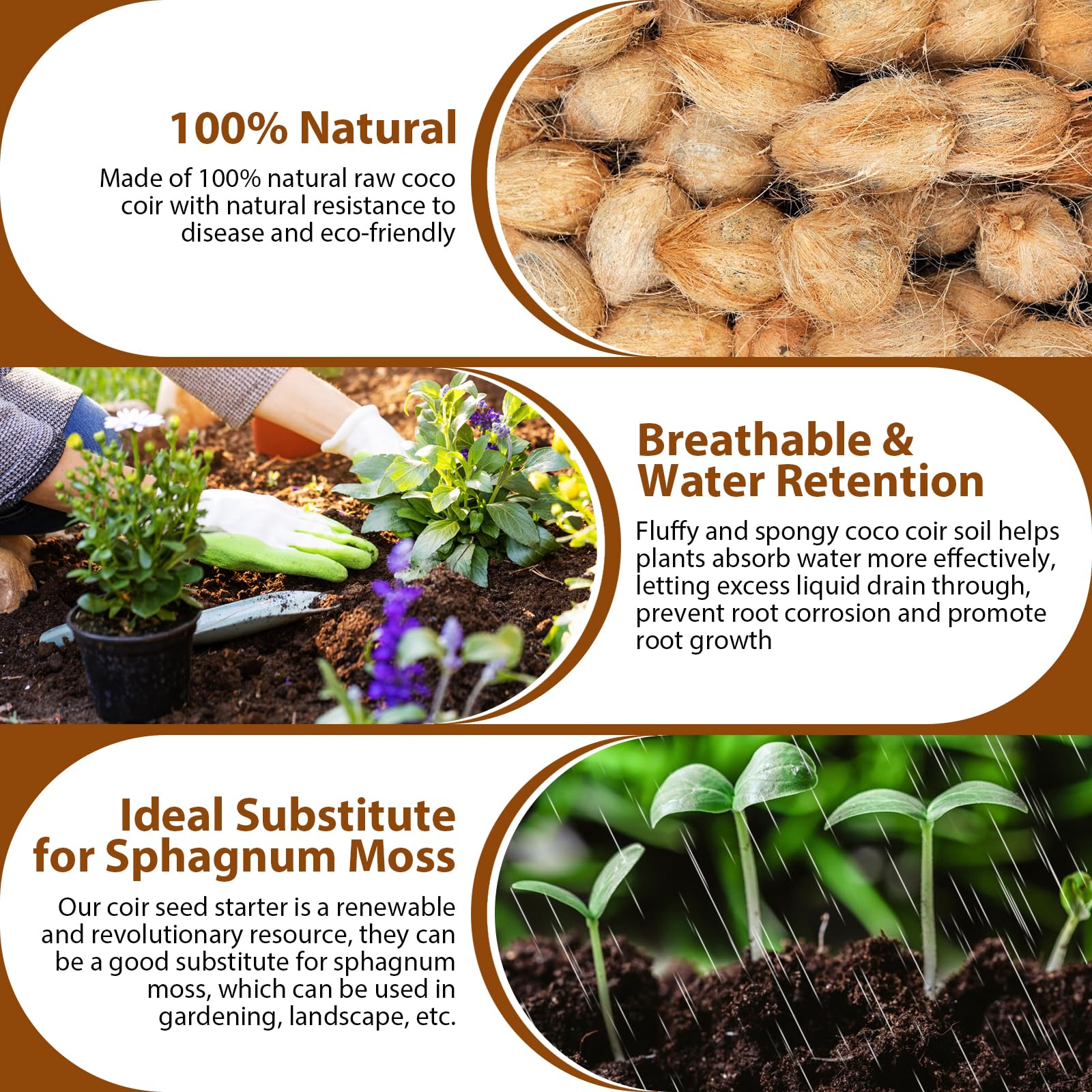 Legigo coco coir brick is versatile for herbs, flowers, vegetables.