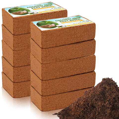 Legigo coco coir brick pack expands with water for quick soil base.