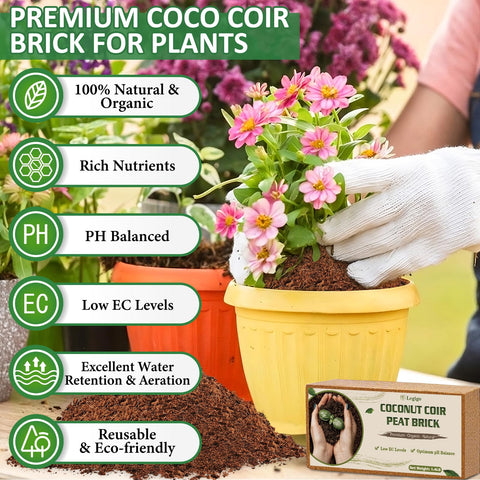 Legigo Coco Coir Brick expands after water to fluffy substrate
