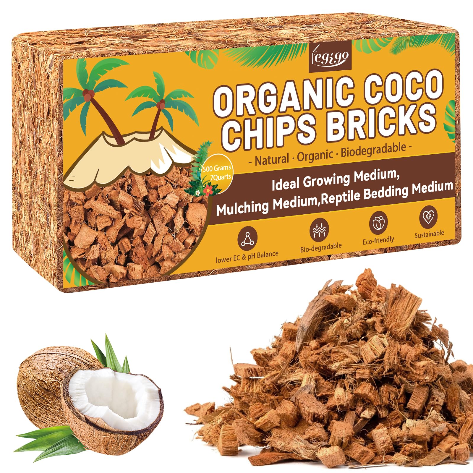 Legigo Coco Coir Chips brick pack ready to soak for potting media