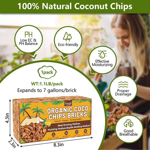 Legigo Coco Coir Chips expand when soaked for quick potting mixes