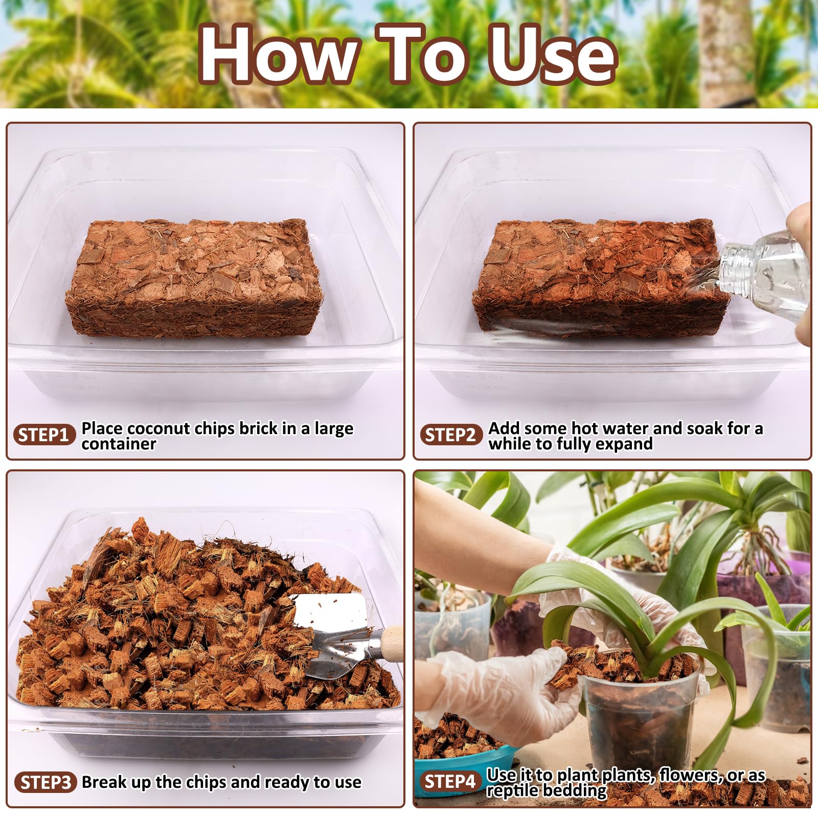 Orchid substrate: Legigo coco coir chips for orchid roots