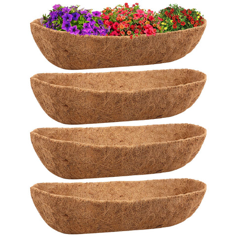 Legigo 36 inch natural trough coco coir liner for window boxes, moisture retention and soil stability