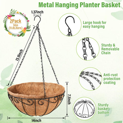 Legigo coco liner in hanging basket promoting airflow and moisture balance