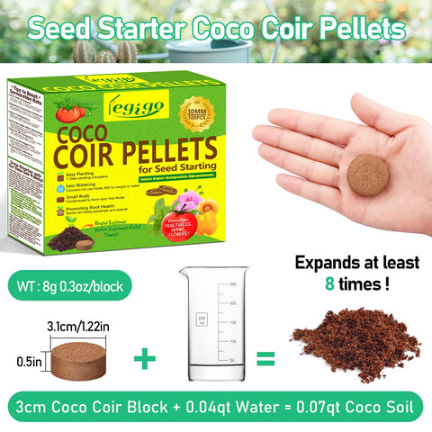 Legigo coco coir pellets swelling after water for even seedling growth