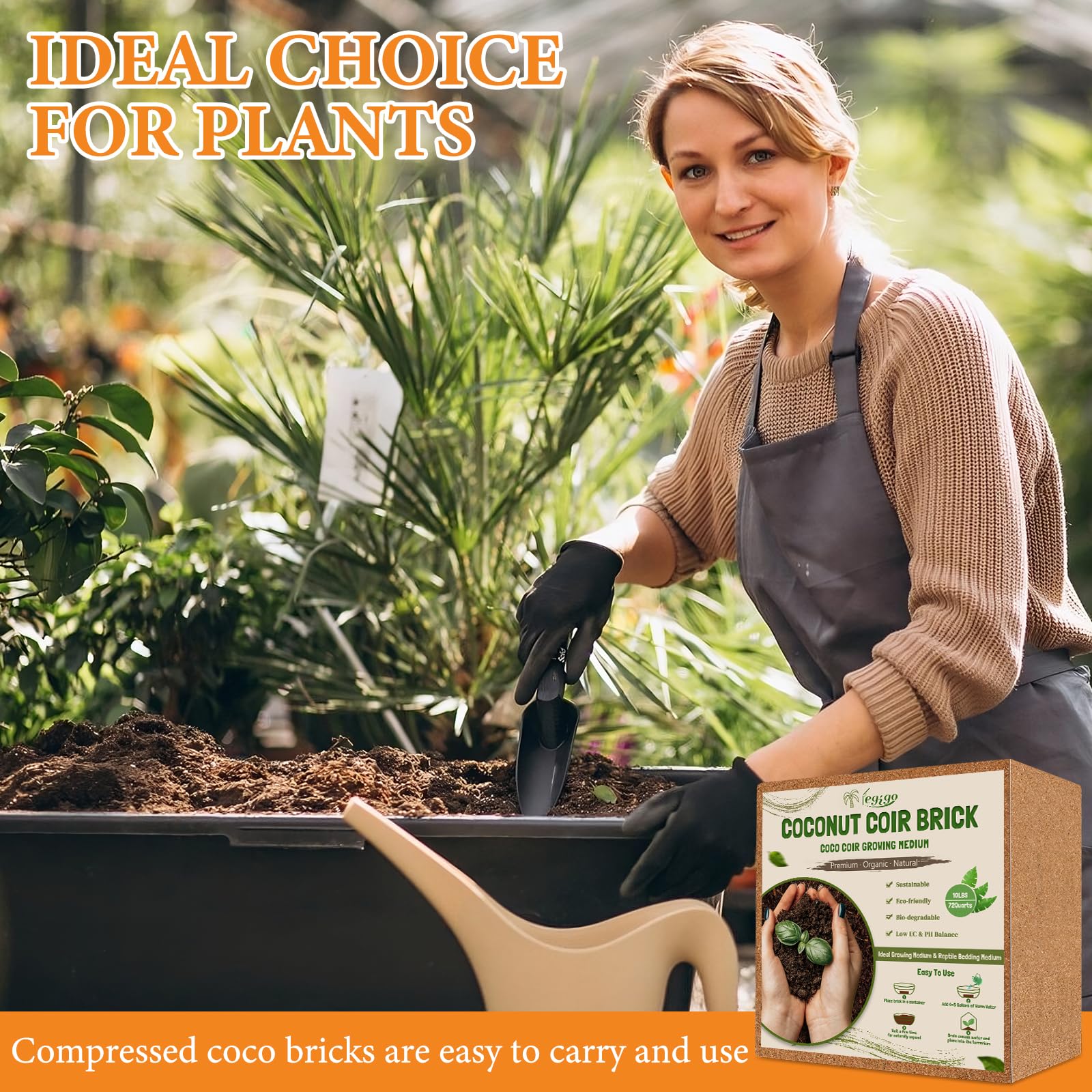 Legigo coco coir reptile bedding option with eco-friendly compost potential.