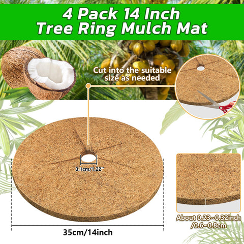 Legigo coco coir tree ring closeup showing thick natural fibers for soil moisture.