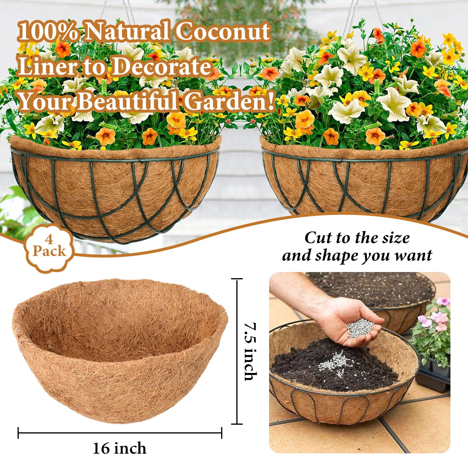 Legigo coco fiber liner closeup; textured surface and root airflow