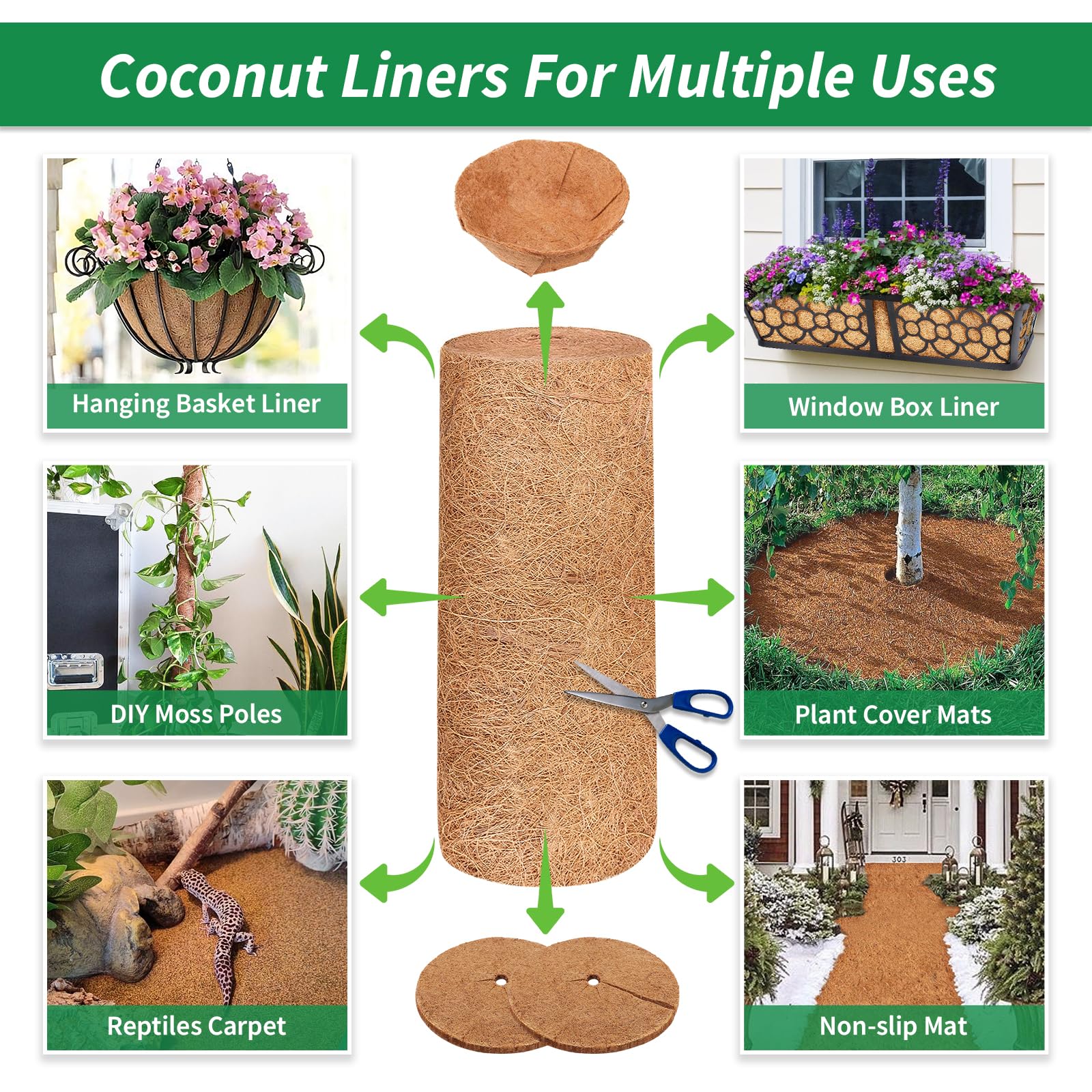 Legigo coco liner for hanging basket keeps soil contained and airy.