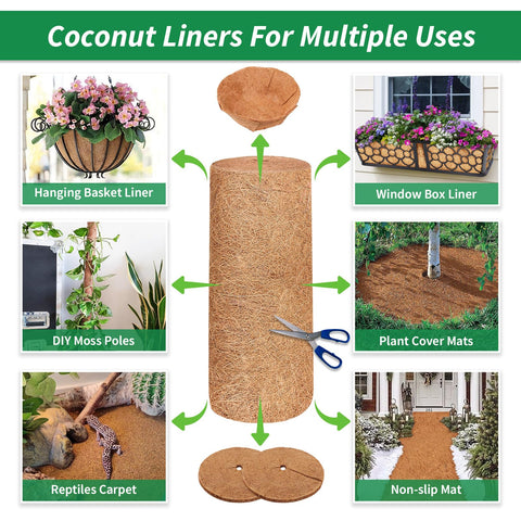 Legigo coco liner for hanging basket keeps soil contained and airy.