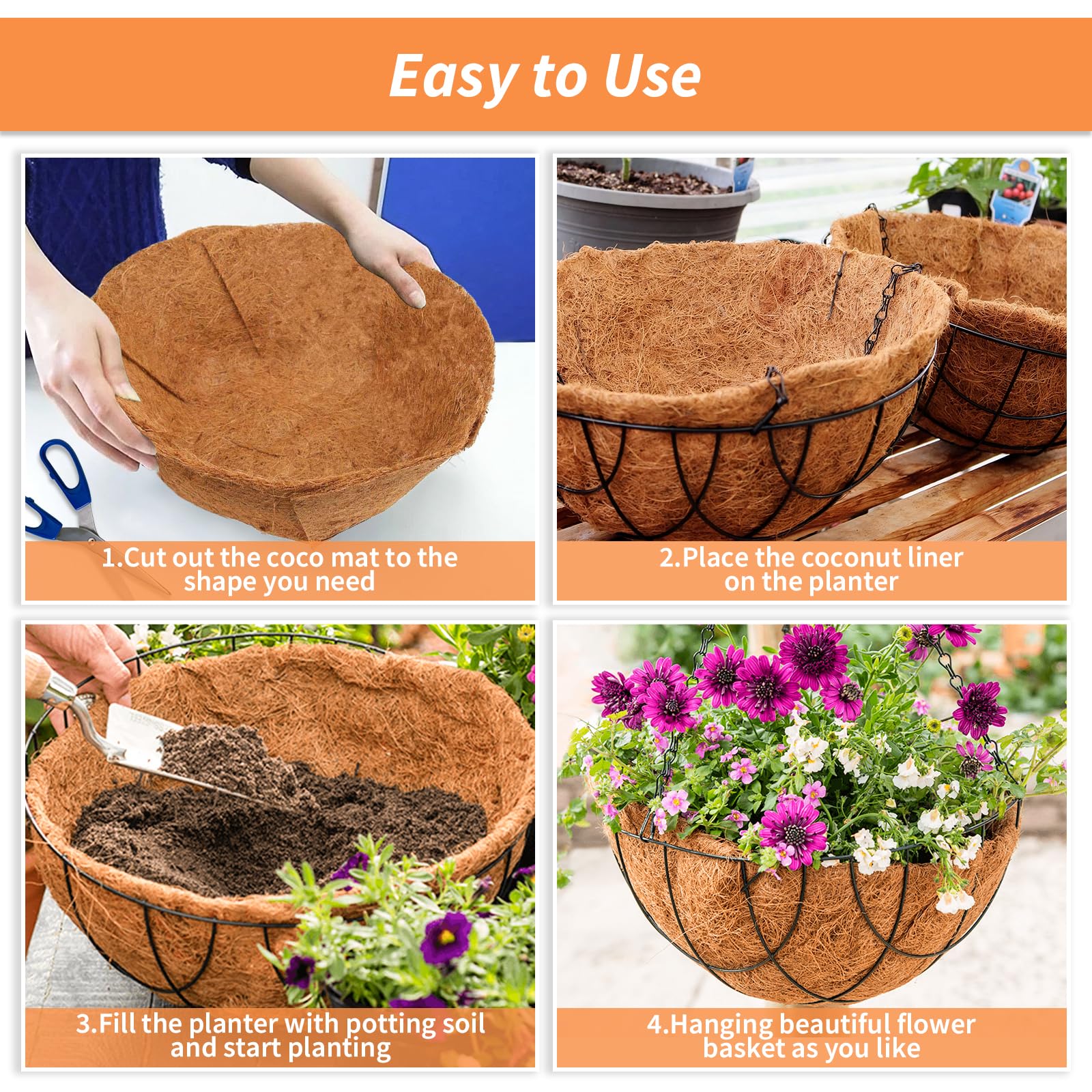 Legigo coco liner suitable for wide applications like baskets, beds, and decor.