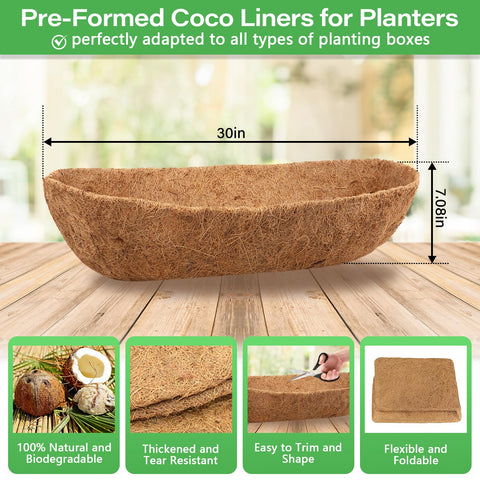 Legigo coconut fiber liner with natural texture enhances planter aesthetics and soil stability