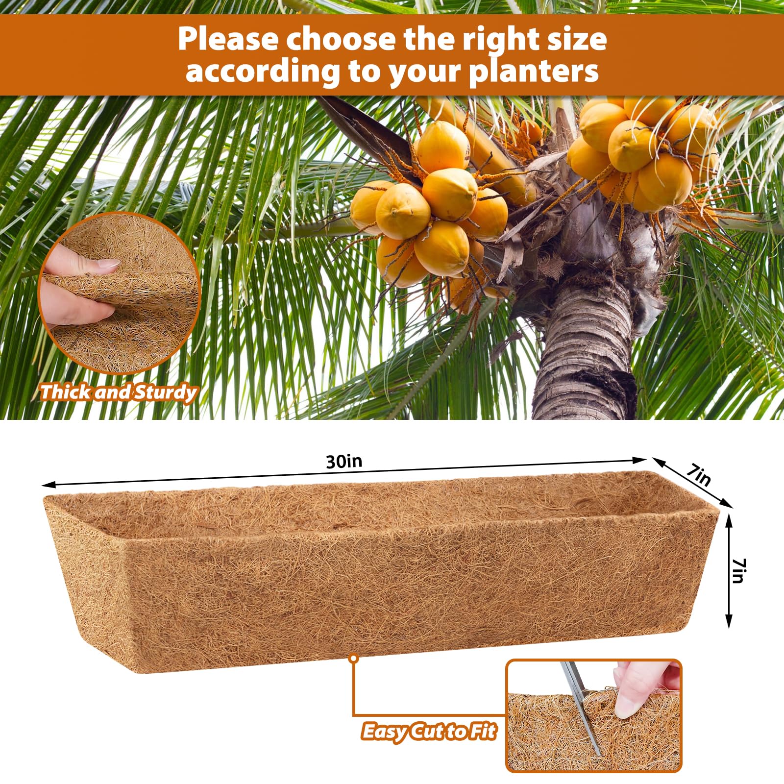 Legigo coconut fiber liner boosts moisture retention for healthier, less-frequent watering.