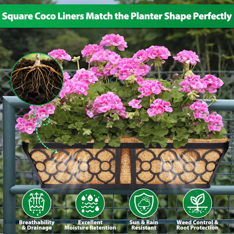 Legigo deck planter liner in coconut fiber promotes airflow and drainage.