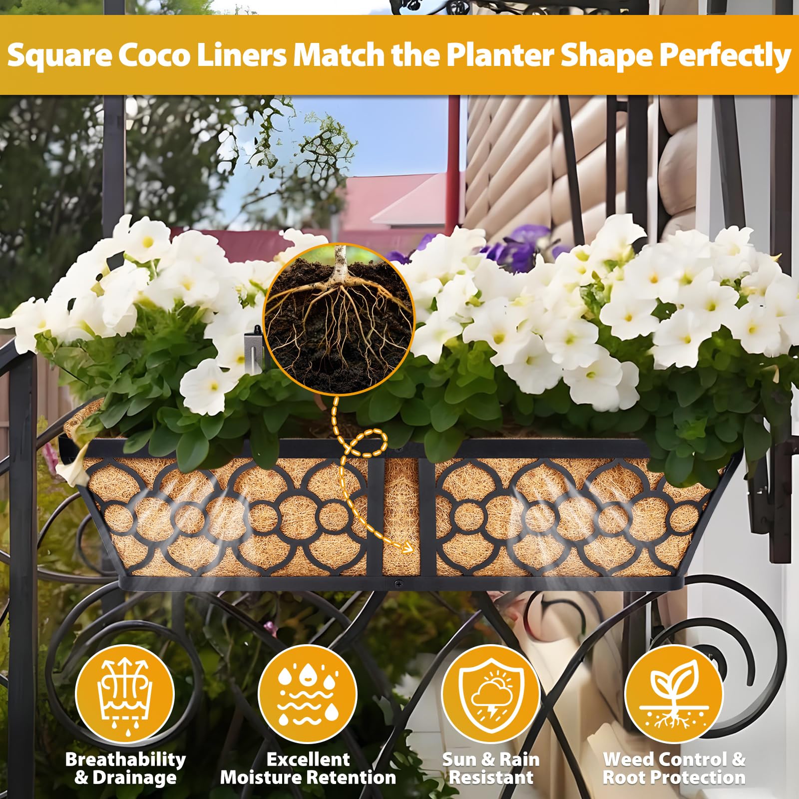 Legigo deck fence planter liner keeps soil breathable outdoors