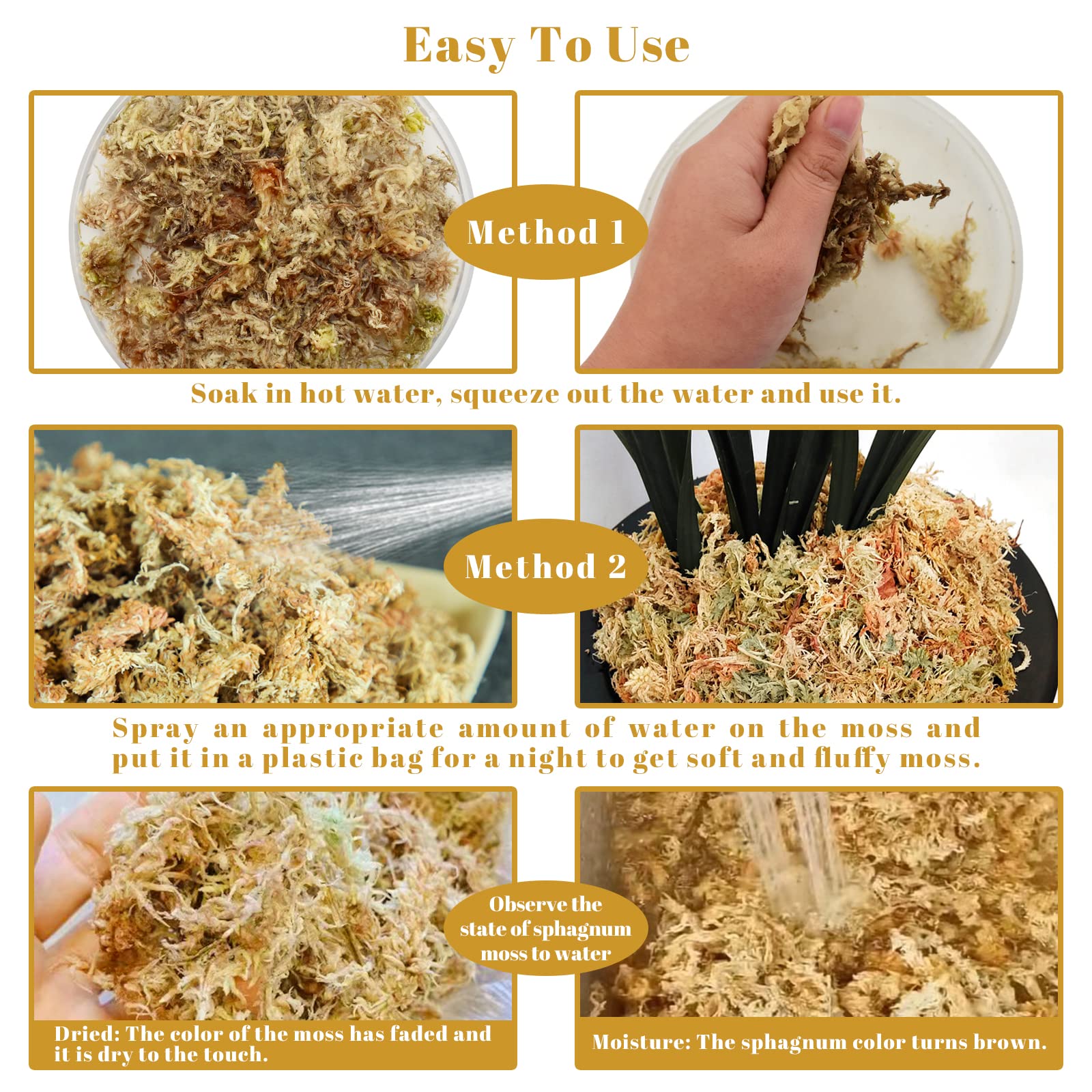 Legigo dried long-fiber moss ideal for aeration and moisture retention.