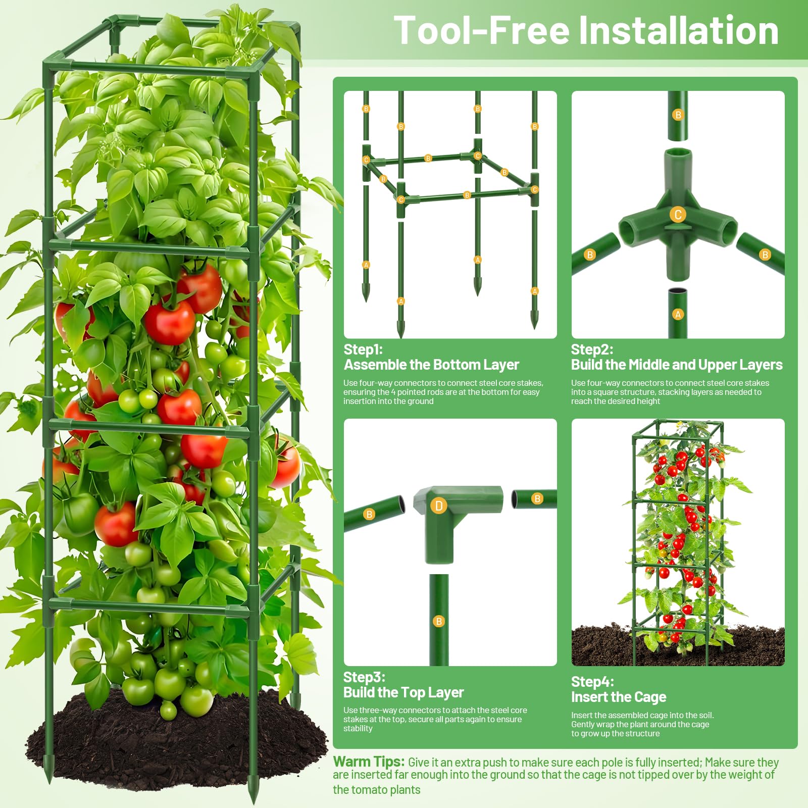 Legigo easy-assembly design allows quick placement in garden beds.