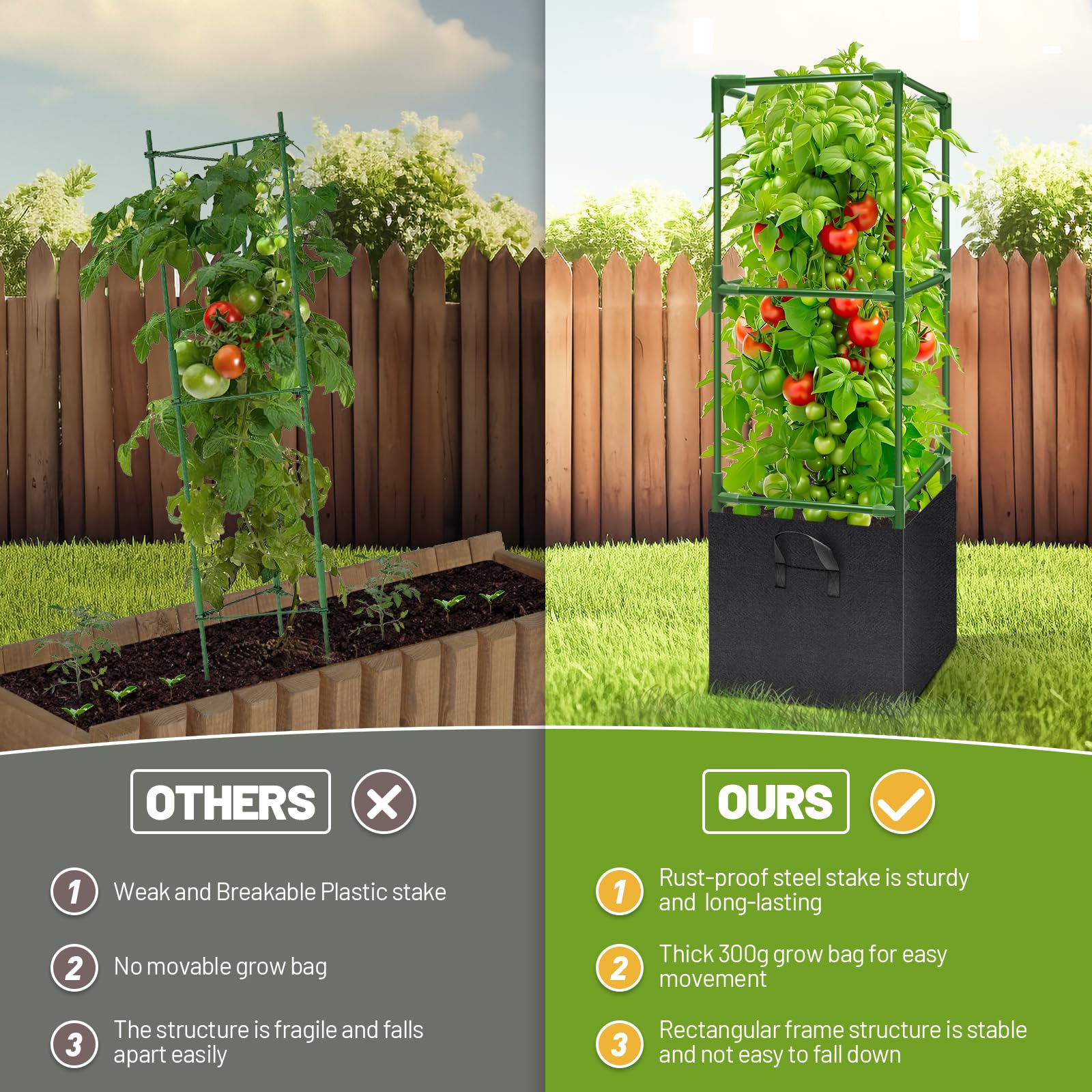 Legigo easy installation with adjustable height for flexible garden setups.
