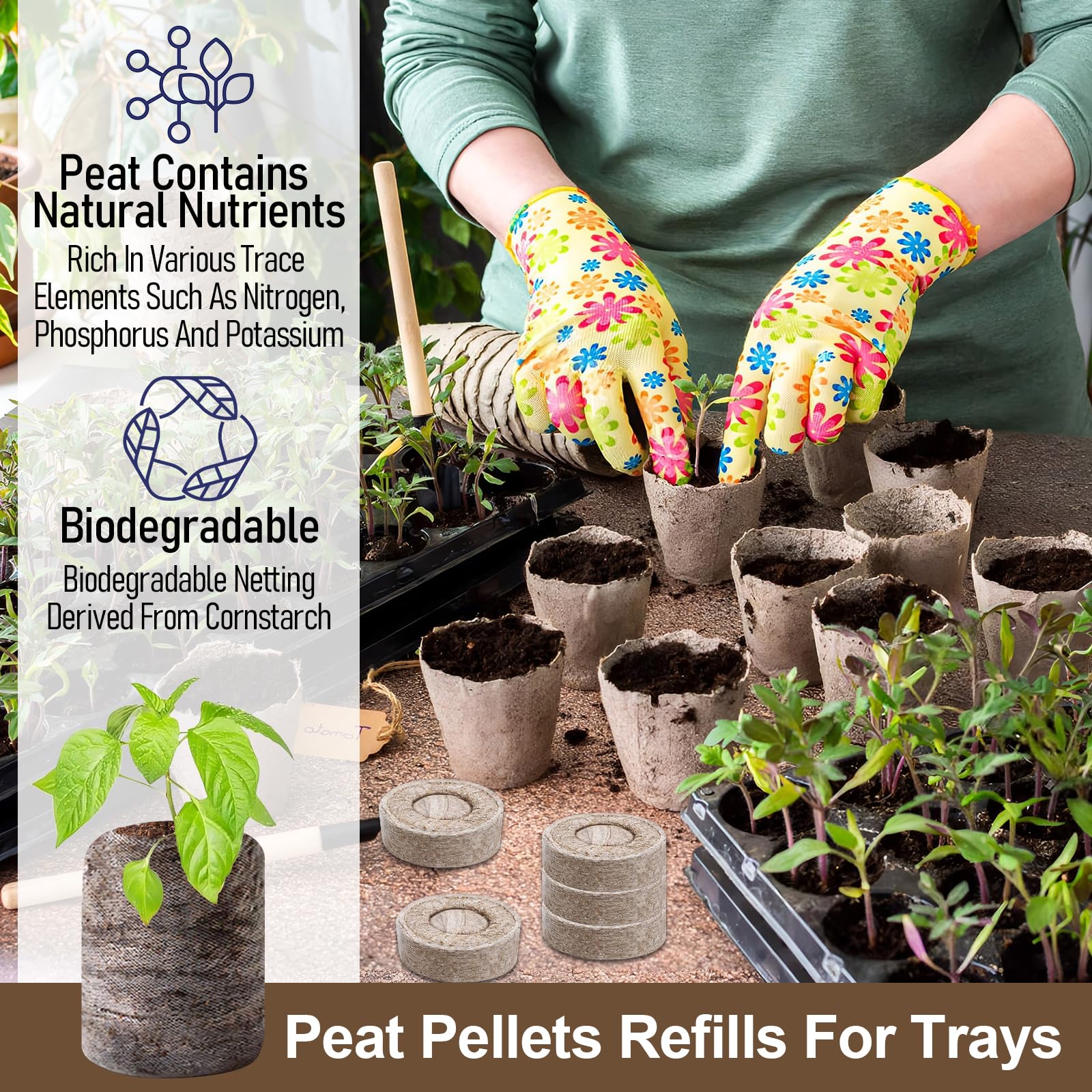 Legigo compact peat pellets store neatly for easy seed starting.