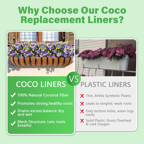 Legigo fence basket liner designed for outdoor planters and balconies