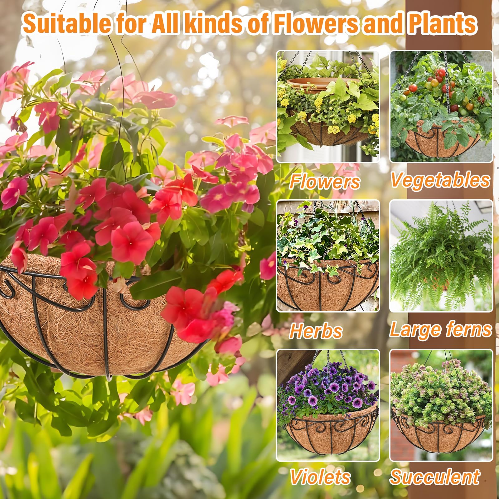 Legigo front porch and balcony garden decor basket on a sunny wall.