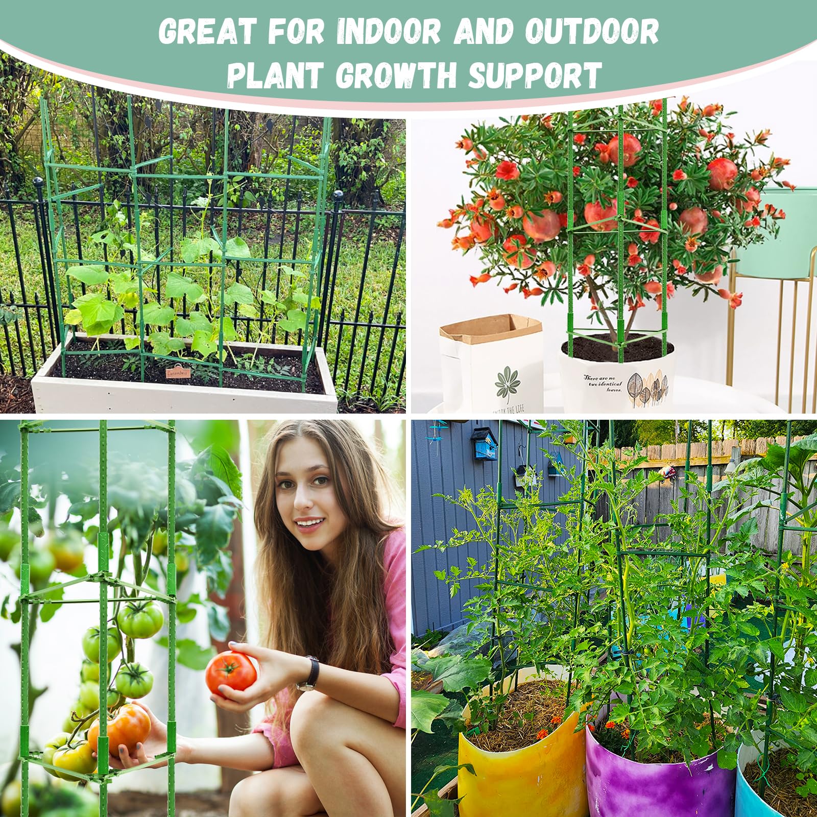 Legigo green color helps the cage blend with foliage while supporting plants.
