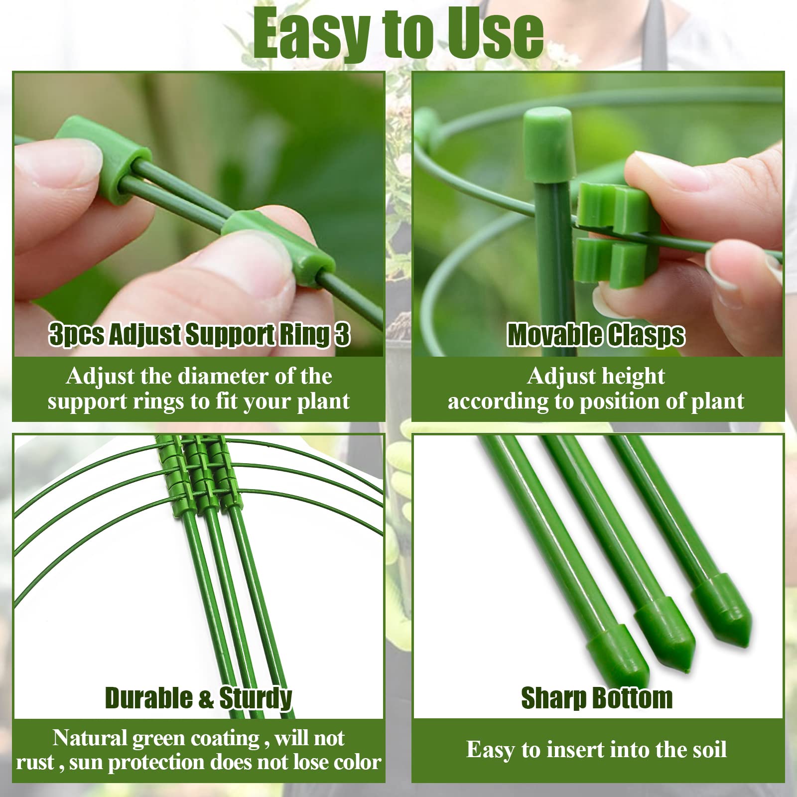 Legigo green plant cage bottom tip design ready to pierce soil without root damage