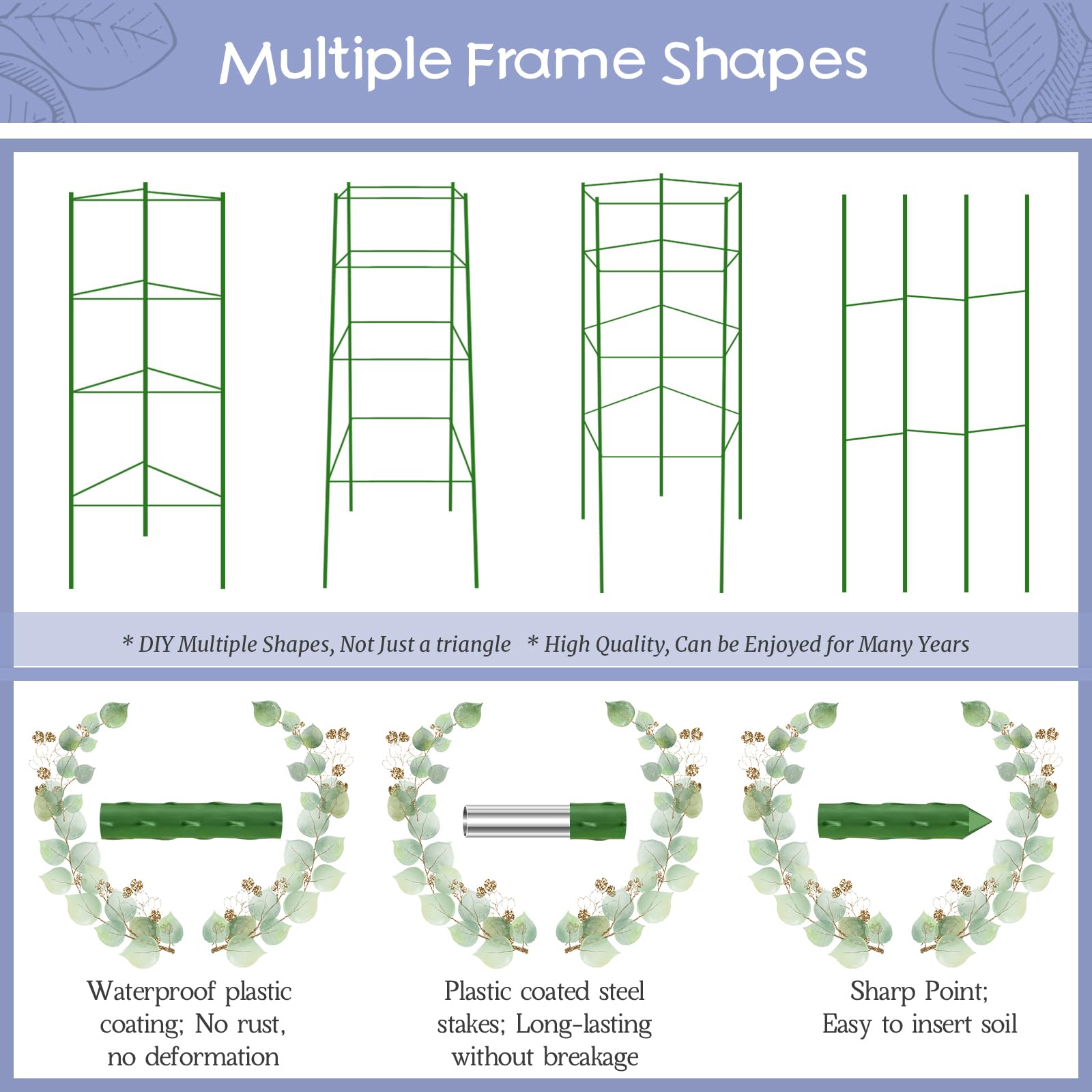 Legigo green tomato trellis blends with foliage for discreet garden aesthetics.
