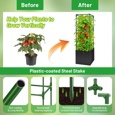 Legigo heavy-duty plastic-coated steel tubing resists weather and rust.