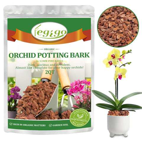 Legigo orchid bark mulch enhances indoor potted plants with natural texture.